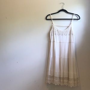 Cream Linen and Lace Dress
